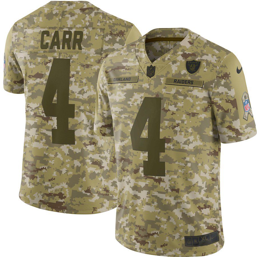 Men Okaland Raiders #4 Carr Nike Camo Salute to Service Retired Player Limited NFL Jerseys->oakland raiders->NFL Jersey